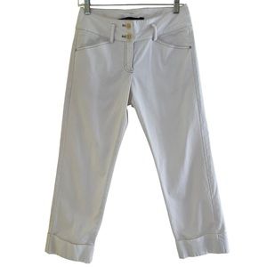 Isda & Co Creamy White Double Button Cropped, Cuffed Wide Leg Lean 2